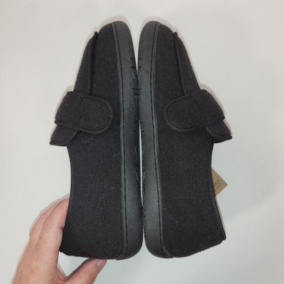 FOAMTREADS Physician L2 Comfort Slipper Womens 9M Black Wool Adjustable Diabetic - Picture 9 of 12